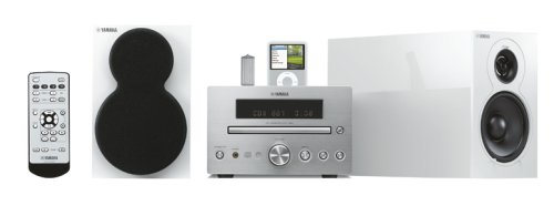 Yamaha Piano Craft E 330 Kompaktanlage (2x20W, Apple iPod Dock, USB, MP3) silber/weiss