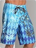 Ed Hardy Swords Boardshorts Blue