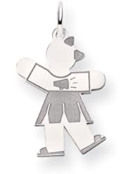14k White Gold Kid Charm