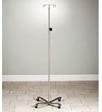 Economy Stainless Steel IV Pole withwelded 2 hook