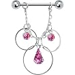 Pink Circular Teardrop Trilogy Nipple Ring