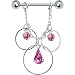 Pink Circular Teardrop Trilogy Nipple Ring