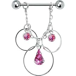 Pink Circular Teardrop Trilogy Nipple Ring