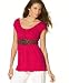 BCX Belted Slub Jersey Top