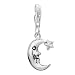 Amore Lavita(tm) Moon Star Dangle Sterling Silver title=