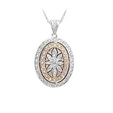 14K Two Tone Gold Round Diamond Oval Shape Locket & Chain (0.31 ctw, G-H, SI1)