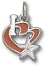 Houston Astros 14KT Gold " I Heart Star" Star 1/2" Enameled Pendant