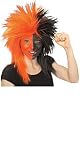 DELUXE SPORTS FAN FOOTBALL TEAM COLORS ORANGE & BLACK WIG