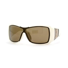 CHRISTIAN DIOR STRIPES 2/S SZK8T BEIGE FRAME BROWN LENS PLASTIC SHIELD SUNGLASSES
