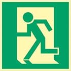Rettungswegschild: Rettungsweg links nur in Verbindung mit einem Richtungspfeil HIGHLIGHT PVC 14,8 x 14,8cm gemäß ASR A 1.3/BGV A8/DIN 4844