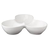 3-Section Deep Bowl Dish - White