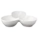 3-Section Deep Bowl Dish - White