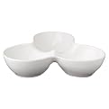 3-Section Deep Bowl Dish - White
