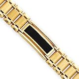 14k 10.4mm Solid Satin Onyx Status Bracelet - 8.25 Inch