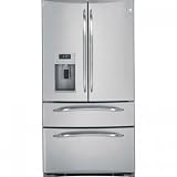 Cheap Profile Bottom-Freezer Refrigerator with 24.8 Cu. Ft. Capacity Armoire Style Double Drawer Freezer System and Freshness Center With Full-Width Drawer Stainless Steel