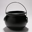 7 1/4" Black Plastic Cauldron