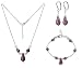 Jewelry : Amethyst Swarovski Crystal Sterling Silver Bracelet Earrings 16" 18" 20" 22" 24" Necklace Jewelry Set