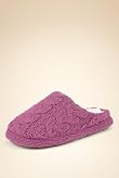 Per Una Cable Knit Faux Fur Mule Slippers [T82-6237-S]