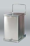 United Defenders 40 gallon Stainless Steel Step Can with Wheels Stainless Waste Receptacle ST40SWPL