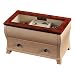 Mele & Co. Iris Walnut & Creme Glass Top Jewelry Box