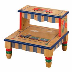 Teamson Wings and Wheels Step Stool Hand Painted by CutieBeauty
