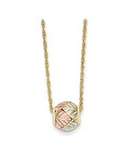 10k Yellow Gold Black Hills Gold Ball of Leaves Necklace