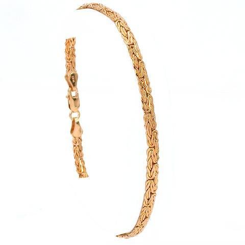 14K Rose Gold Byzantine Chain Bracelet Link Jewelry 10