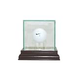 Glass Golf Ball Display Case with Cherry Wood Molding