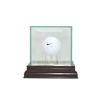 Glass Golf Ball Display Case with Cherry Wood Molding