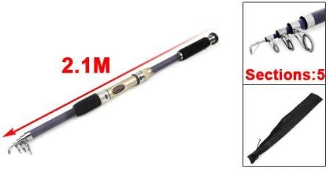 Dark Purple Negro telescópica 5 secciones 2.1M Pesca Trole