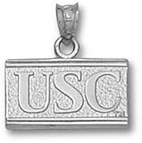 USC Trojans New Square Block "USC" Pendant - Sterling Silver Jewelry