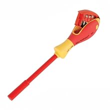 Wiha 38016 1000-Volt Magnetic Driver with 8 Bits In The Handle, Slotted, Phillips and Square Bit Flip Set