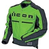 IMAGE OF Icon Motorhead Leather Jacket , Gender: Mens, Color: Green/Black, Size: XL 1533-34-05