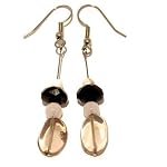 Howlite Earrings 03 Dangle Smoky Quartz Onyx Rose White Black Pink Gemstone 2.5