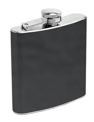 True Fabrications Flask (6 oz) with black leather (faux)