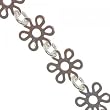 Sterling Silver Hippie Flower Polished Anklet 10 Inch