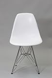 Lexington Modern EEI-179-WHI Plastic Side Chair, White with Wire Base
