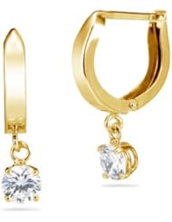 7.30 Cts Cubic Zirconia Round Stud Earrings in 14K Yellow Gold