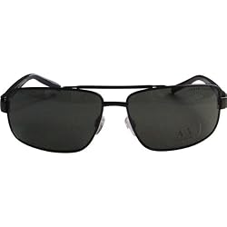 A|X Square Logo Aviator Sunglasses - Armani Exchange Men's Full Rim Sports Eyewear - Black/Green