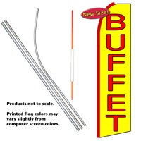 BUFFET Feather Banner Flag Kit (Flag, Pole, and Ground Mt) by 