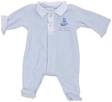 Petit Bateau - 66245 - Pyjama B&eacute;b&eacute; Gar&ccedil;on en Velours Bleu et Brod&eacute; - Bleu Pastel - 24 mois