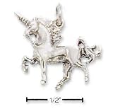Sterling Silver Prancing Unicorn Charm
