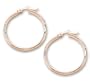 14k Rose Shiny Light Weight Hoop Earrings - JewelryWeb