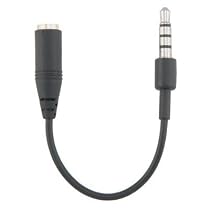 Headphone Adapter for Apple iPhone Recessed Jack, 3.5mm Male Female Extension Plug - Black