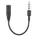 Headphone Adapter for Apple iPhone Recessed Jack, 3.5mm Male Female Extension Plug - Black
