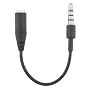 Headphone Adapter for Apple iPhone Recessed Jack, 3.5mm Male Female Extension Plug - Black