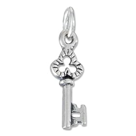 STERLING SILVER SKELETON KEY CHARM