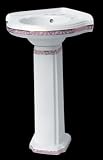 Pedestal Sinks White Vitreous Rose Painted