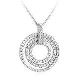 Womens Pave Cubic Zirconia Chain Pendant, Size: 16