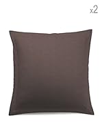 Leitmotiv Dos Fundas de Cojín Jacquard Demon (Tabaco)